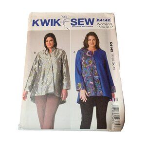 Kwik Sew K4142 Womens Jacket Sewing Pattern Sizes 1X-4X uncut 2015